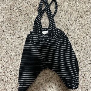 Turtledove London Black and White Striped Baby Overalls